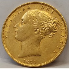 AUSTRALIA 1872 . ONE 1 SOVEREIGN . MELBOURNE . GOLD